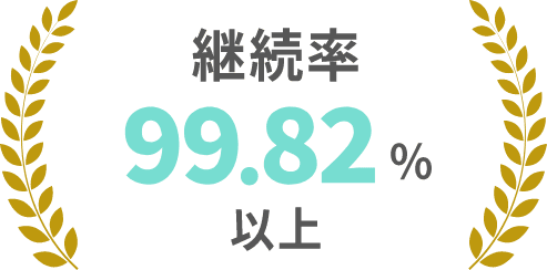 継続率99.82％以上